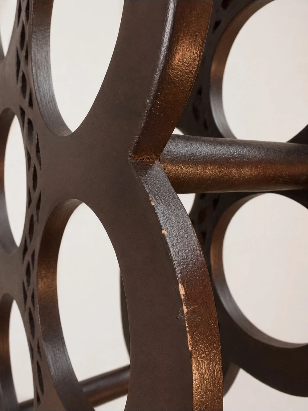 Decorative Dark Wood 5-Bottle Wine Rack Freestanding Tabletop Wine Holder -India